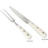 imageMartha Stewart Goswell 3pc Set w 8quot Triple Riveted Stainless Steel Carving Knife 6quot Triple Riveted Stainless Steel Carving Fork wBeech Wood Cutting and Serving BoardLinen