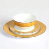 imageMartha Stewart Gracie Lane Porcelain Decorated Dinnerware Set  Martha Blue wGold Rim Service for 4 12pcsGold w Gold Rim