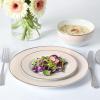 imageMartha Stewart Gracie Lane Porcelain Decorated Dinnerware Set  Martha Blue wGold Rim Service for 4 12pcsPink w Gold Rim