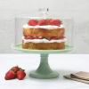 imageMartha Stewart Highbrook 10 Inch Jadeite Cake Stand with Glass DomeGreen 10