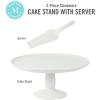 imageMartha Stewart Highbrook 10 Inch Jadeite Cake Stand with Glass DomeWhite 12