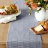 imageMartha Stewart Honeycomb Modern Farmhouse Reversible Table Runner Charcoal Grey 15quotx72quotBlue