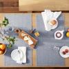 imageMartha Stewart Honeycomb Modern Farmhouse Reversible Table Runner Charcoal Grey 15quotx72quotBlue