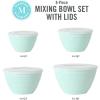 imageMartha Stewart Hoyt 8 pc Round Mixing Bowl Set wLid  62 QT 43 QT 28 QT 18 QT Martha Blue