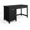 imageMartha Stewart Hutton Shaker Style Home Office Desk with Storage in White with Polished Brass HardwareBlack FrameBrushed Nickel Hardware