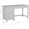 imageMartha Stewart Hutton Shaker Style Home Office Desk with Storage in White with Polished Brass HardwareGrayBrushed Nickel