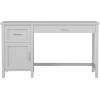 imageMartha Stewart Hutton Shaker Style Home Office Desk with Storage in White with Polished Brass HardwareGrayBrushed Nickel