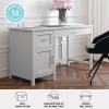 imageMartha Stewart Hutton Shaker Style Home Office Desk with Storage in White with Polished Brass HardwareGrayBrushed Nickel