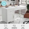 imageMartha Stewart Hutton Shaker Style Home Office Desk with Storage in White with Polished Brass HardwareWhitePolished Brass
