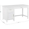 imageMartha Stewart Hutton Shaker Style Home Office Desk with Storage in White with Polished Brass HardwareWhitePolished Brass