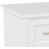 imageMartha Stewart Hutton Shaker Style Home Office Desk with Storage in White with Polished Brass HardwareWhitePolished Brass