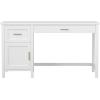 imageMartha Stewart Hutton Shaker Style Home Office Desk with Storage in White with Polished Brass HardwareWhitePolished Brass