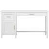 imageMartha Stewart Hutton Shaker Style Home Office Desk with Storage in White with Polished Brass HardwareWhitePolished Brass