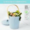 imageMartha Stewart Indoor Compost Bin  Countertop Composting Bucket for Kitchen  7 Gallon Capacity  Includes Filter  Plant Based Materials  Charcoal BlackLinen White