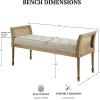 imageMartha Stewart Isla Entryway Accent Bench for Living Room Bedford Collection Tufted Seat Cane Side Frames Farmhouse Bed End Bench for Bedroom Indoor Seating Reclaimed Finish 485quot Wide Natural