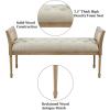 imageMartha Stewart Isla Entryway Accent Bench for Living Room Bedford Collection Tufted Seat Cane Side Frames Farmhouse Bed End Bench for Bedroom Indoor Seating Reclaimed Finish 485quot Wide Natural