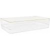 imageMartha Stewart Kerry Plastic Stackable Office Desk Drawer Organizers 6quot x 3quot 6 Pack with Gold Trim12 x 6