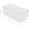 imageMartha Stewart Kerry Plastic Stackable Office Desk Drawer Organizers 6quot x 3quot 6 Pack with Gold Trim6 x 3