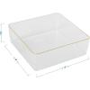 imageMartha Stewart Kerry Plastic Stackable Office Desk Drawer Organizers 6quot x 3quot 6 Pack with Gold Trim6 x 6