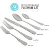 imageMartha Stewart Laurentide 20 pc Stainless Steel Flatware Set  Stone FinishAlness Hammered Finish