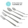 imageMartha Stewart Laurentide 20 pc Stainless Steel Flatware Set  Stone FinishKendleton Mirror Polish