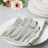 imageMartha Stewart Laurentide 20 pc Stainless Steel Flatware Set  Stone FinishKendleton Mirror Polish