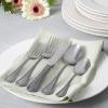 imageMartha Stewart Laurentide 20 pc Stainless Steel Flatware Set  Stone FinishLaurentide Stone Finish