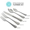imageMartha Stewart Laurentide 20 pc Stainless Steel Flatware Set  Stone FinishLaurentide Stone Finish