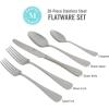 imageMartha Stewart Laurentide 20 pc Stainless Steel Flatware Set  Stone FinishSpringbank Mirror Polish