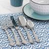 imageMartha Stewart Laurentide 20 pc Stainless Steel Flatware Set  Stone FinishThornbank Mirror Finish
