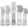 imageMartha Stewart Laurentide 20 pc Stainless Steel Flatware Set  Stone FinishThornbank Mirror Finish