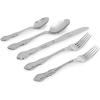 imageMartha Stewart Laurentide 20 pc Stainless Steel Flatware Set  Stone FinishThornbank Mirror Finish