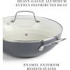 imageMartha Stewart Lockton 12quot Essential Multipurpose Heavy Gauge Aluminum FrypanWok Pan wPFA Free Premium Ceramic Nonstick Interior GreyGrey Essential Pan