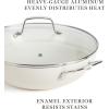imageMartha Stewart Lockton 12quot Essential Multipurpose Heavy Gauge Aluminum FrypanWok Pan wPFA Free Premium Ceramic Nonstick Interior GreyLinen Essential Pan