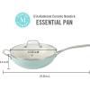 imageMartha Stewart Lockton 12quot Essential Multipurpose Heavy Gauge Aluminum FrypanWok Pan wPFA Free Premium Ceramic Nonstick Interior GreyMartha Blue Essential Pan