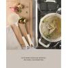 imageMartha Stewart Lockton 2Piece Stainless Steel ampamp Nylon Kitchen Skimmer and Ladle Set  Linen wGold