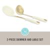 imageMartha Stewart Lockton 2Piece Stainless Steel ampamp Nylon Kitchen Skimmer and Ladle Set  Linen wGold