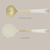 imageMartha Stewart Lockton 2Piece Stainless Steel ampamp Nylon Kitchen Skimmer and Ladle Set  Linen wGold