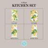 imageMartha Stewart Lots of Lemons Modern Kitchen Towel Oven Mitt ampamp Potholder Set 4Pack WhiteYellow
