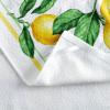 imageMartha Stewart Lots of Lemons Modern Kitchen Towel Oven Mitt ampamp Potholder Set 4Pack WhiteYellow