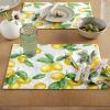 imageMartha Stewart Lots of Lemons Placemat Set 4Pack WhiteYellow 13quotx175quot