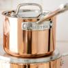 imageMartha Stewart Martha 35Quart Stainless Steel Straight Sided Saute Pan wLid  Copper ExteriorSatin InteriorCopper