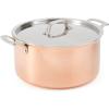 imageMartha Stewart Martha 35Quart Stainless Steel Straight Sided Saute Pan wLid  Copper ExteriorSatin InteriorCopper