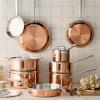 imageMartha Stewart Martha 35Quart Stainless Steel Straight Sided Saute Pan wLid  Copper ExteriorSatin InteriorCopper