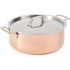 imageMartha Stewart Martha 35Quart Stainless Steel Straight Sided Saute Pan wLid  Copper ExteriorSatin InteriorCopper