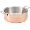 imageMartha Stewart Martha 35Quart Stainless Steel Straight Sided Saute Pan wLid  Copper ExteriorSatin InteriorCopper