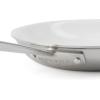 imageMartha Stewart Martha 8quot Triply Stainless Steel Saute Fry Pan wCeramic NonStick InteriorStainless w Ceramic Interior