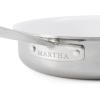 imageMartha Stewart Martha 8quot Triply Stainless Steel Saute Fry Pan wCeramic NonStick InteriorStainless w Ceramic Interior