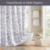 imageMartha Stewart Marthas Garden Shower Curtain Botanical Floral Print Cotton Shower Curtain for Bathroom Spa Quality Modern Shower Curtains Standard Size 72x72 Sage GreenBlack