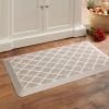 imageMartha Stewart Miles Modern Diamond AntiFatigue AirInfused Kitchen Mat Beige 196quotx32quotCoffee Brown